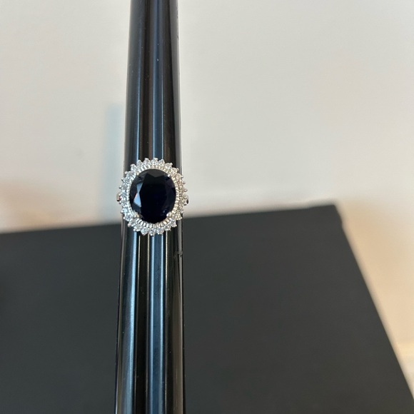 Blue stone ring 14K gold Plated ring - Picture 3 of 6